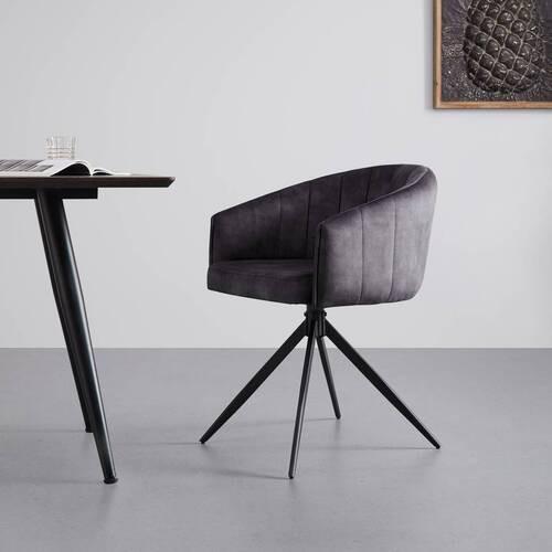 Židle DANIEL šedá - šedá/černá, Moderní, kov/dřevo (56/77/56cm) - Bessagi Home