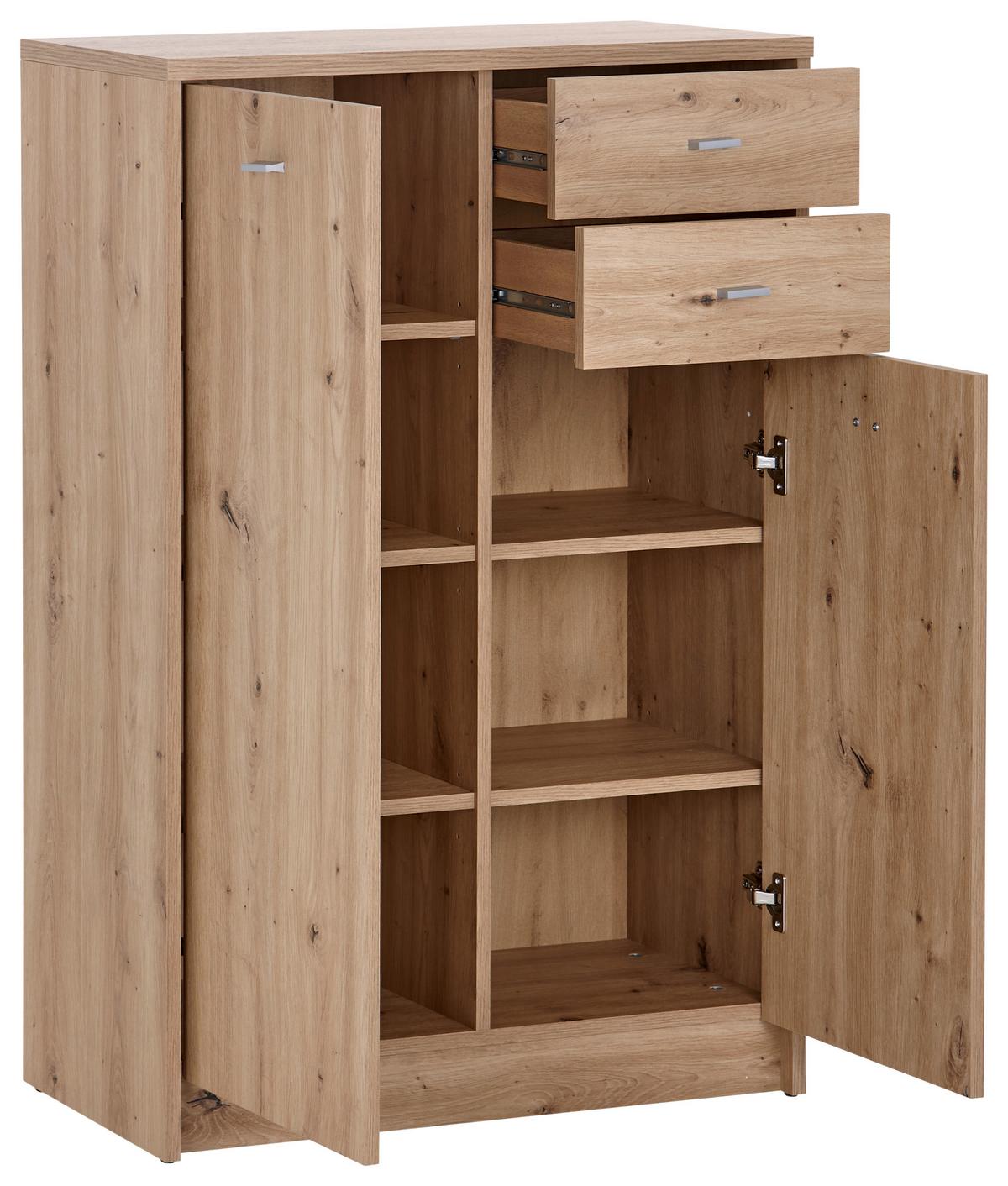 Kommode Verstellbar 74 Cm 4-You New Eichenfarbe Artisan - Eiche Artisan, MODERN, Holzwerkstoff (74/111,4/34,6cm)