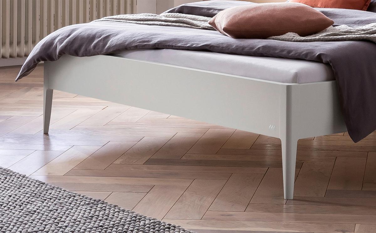 Bett Pistoia, Weiß 140x200 Cm - Hellgrau/Weiß, KONVENTIONELL, Holzwerkstoff/Textil (140/200cm) - Hasena