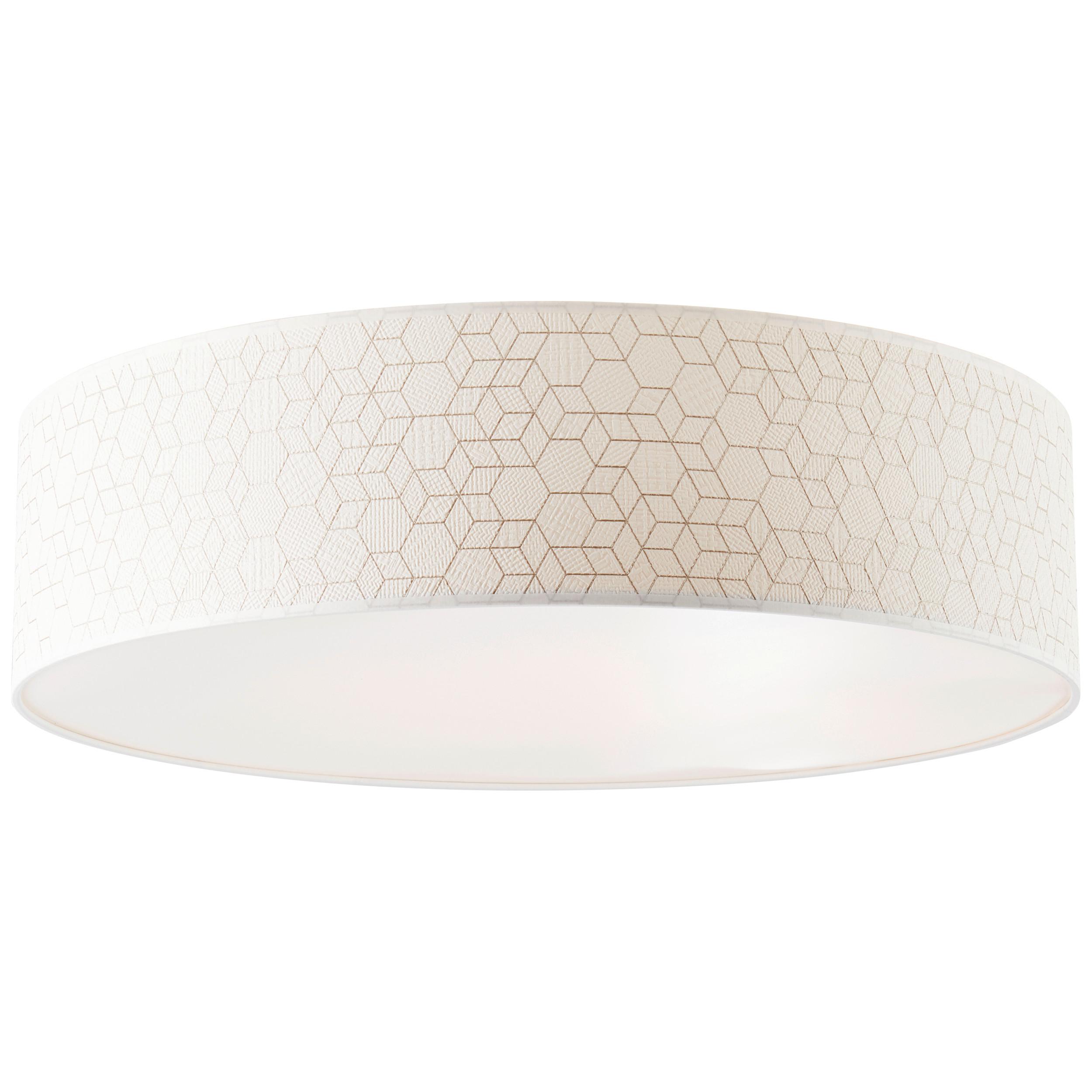 Deckenleuchte Galance Ø 58 cm 4-Flammig mit Textilschirm - Weiß, KONVENTIONELL, Textil/Metall (58/16cm) - Brilliant