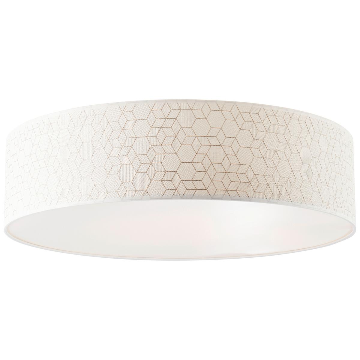 Deckenleuchte Galance Ø 58 cm 4-Flammig mit Textilschirm - Weiß, KONVENTIONELL, Textil/Metall (58/16cm) - Brilliant