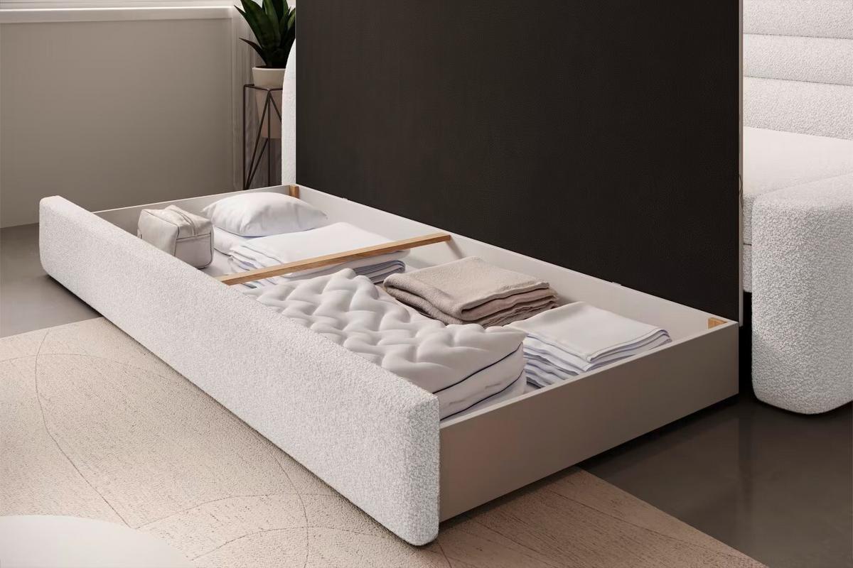 Récamiere Fabillo Links Weiß, B: 86 cm - Schwarz/Weiß, Design, Textil (86/80/223cm) - MID.YOU