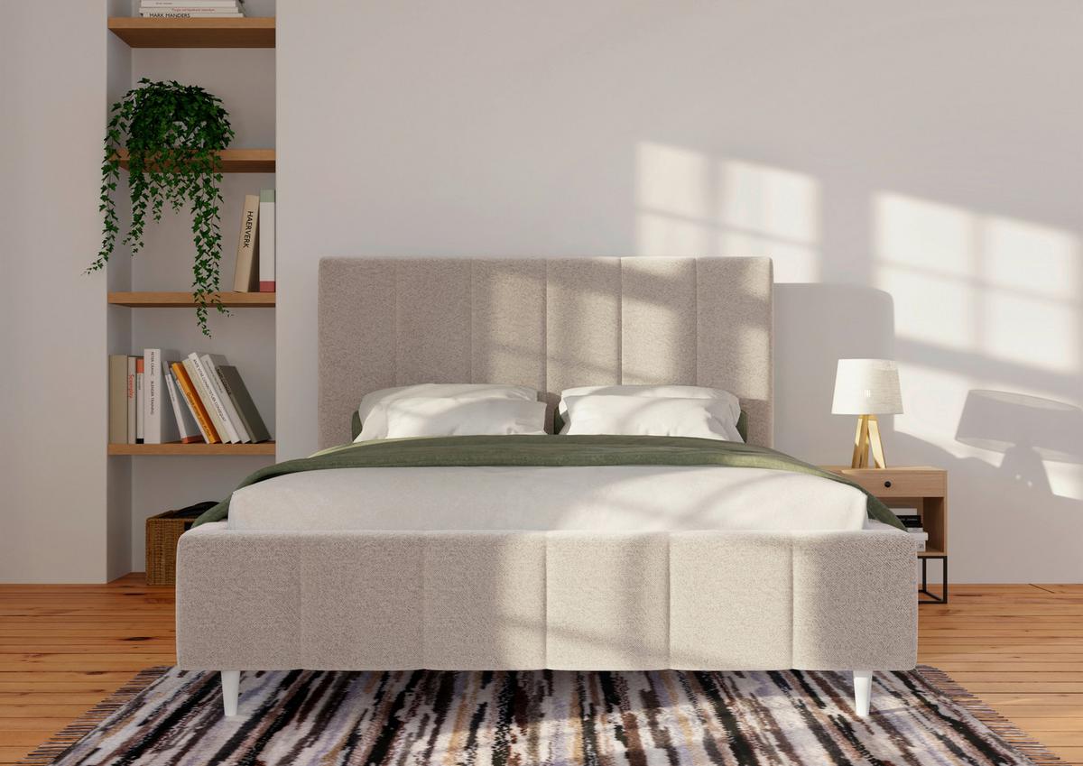 Polsterbett Talera Loft creme180x200cm - Creme/Schwarz, KONVENTIONELL, Holz/Textil (180/200cm)