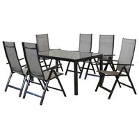 Gartenset Carrara - Graphitfarben/Braun, MODERN, Textil/Metall - Gardenson