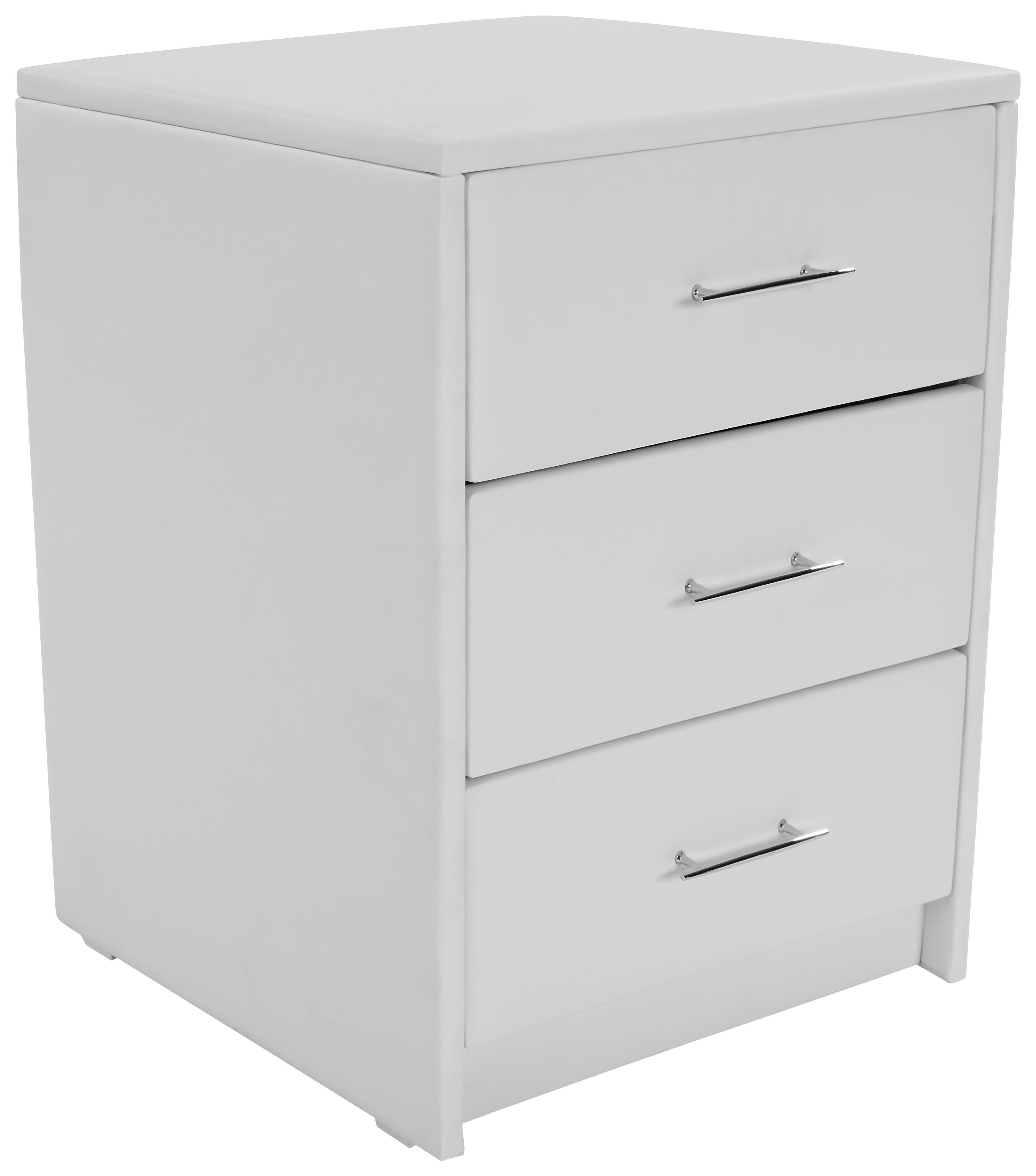 Nachtkästchen Prag - Weiß, KONVENTIONELL, Holzwerkstoff/Textil (50/62/43cm)