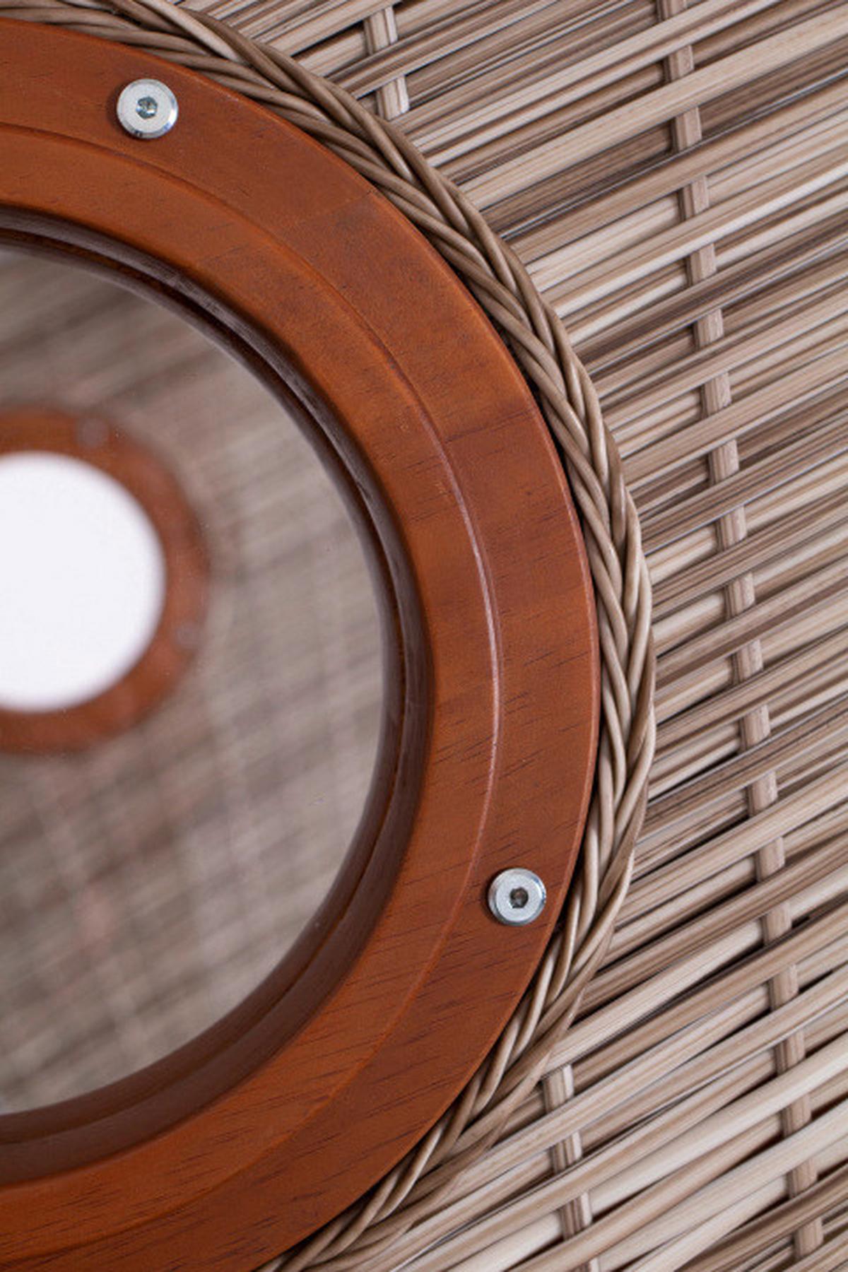 Strandkorb Ostsee Devries 2-Sitzer - Braun/Grau, Basics, Holz/Kunststoff (140/160/80cm) - Gardenson