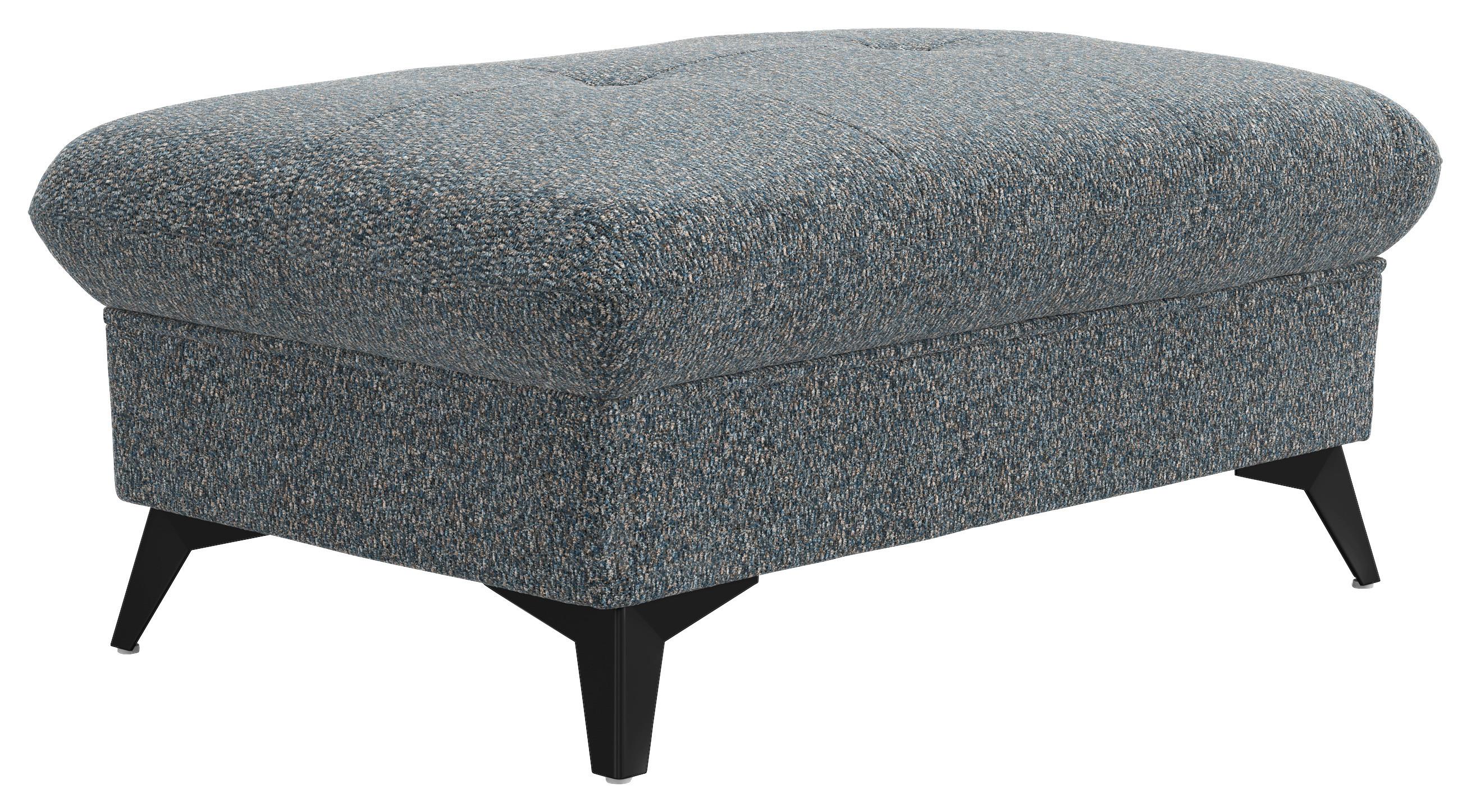 Hocker Hudson Chenille grau, B: 102cm - Schwarz/Grau, KONVENTIONELL, Textil (102/45/65cm) - Sembella