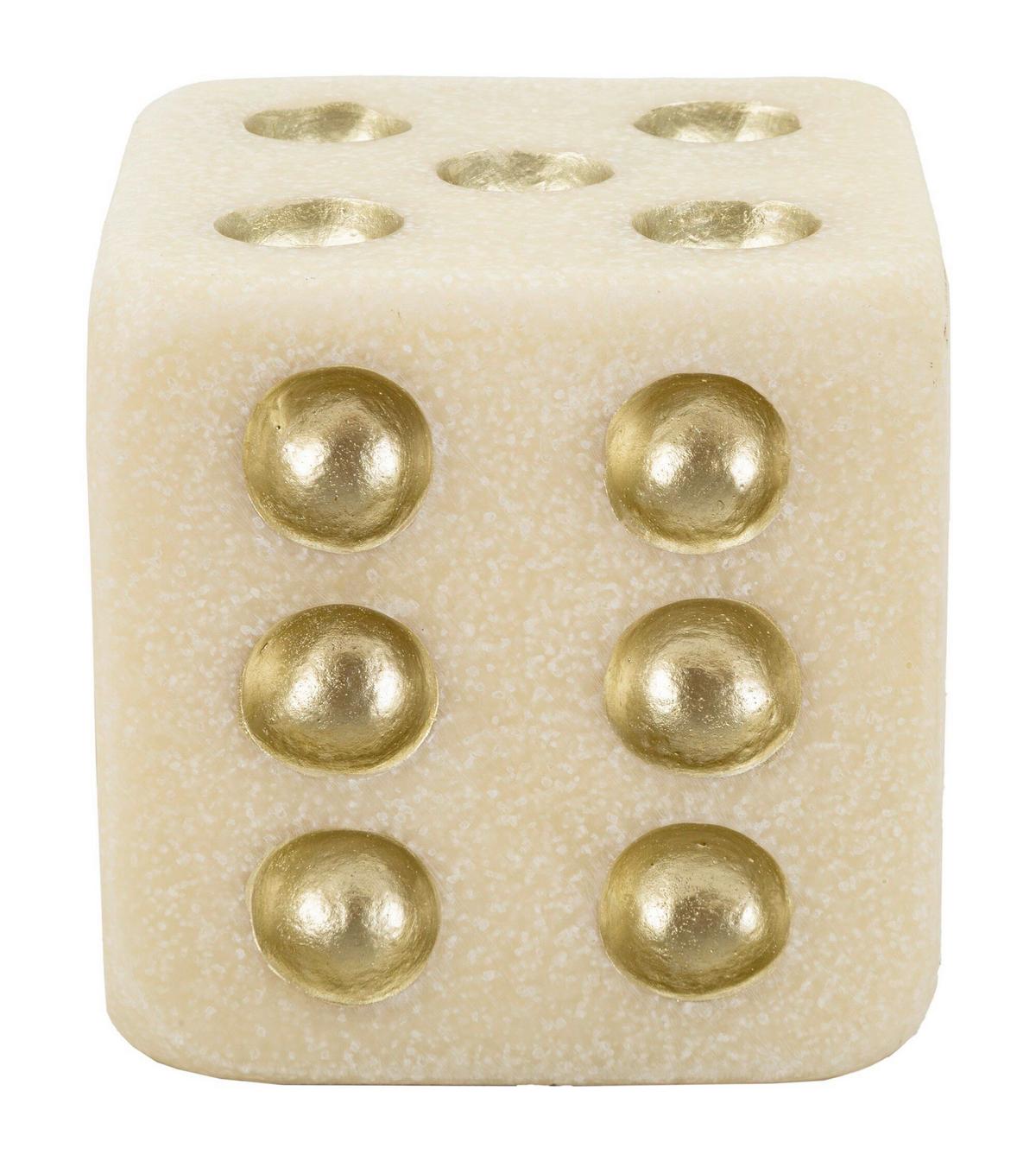 Skulptur Kunststoff, Weiß/gold - Basics, Kunststoff (12/12/12cm)