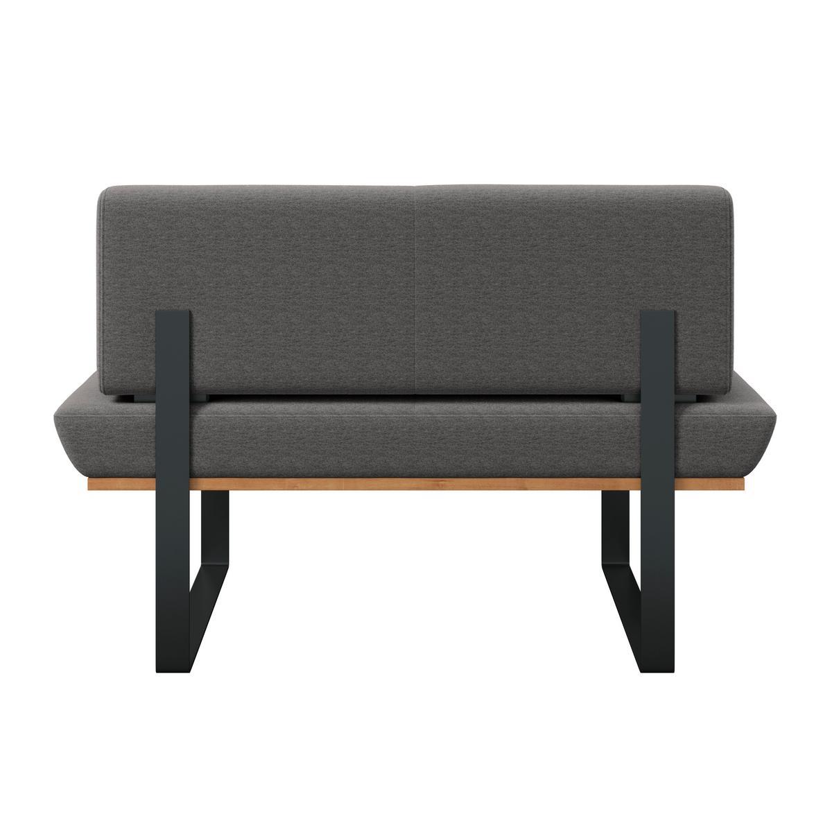 Sitzbank mit Lehne gepolstert Grau/Schwarz Tristan B: 130 cm - Schwarz/Grau, MODERN, Holz/Textil (130/48/90cm) - James Wood