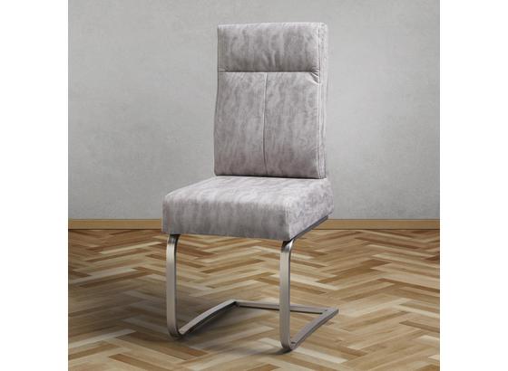Jedálenská Stolička Tobias - svetlosivá/chrómová, Moderný, kov/textil (44,5/101/55cm) - Modern Living Jedálenská Stolička Tobias - svetlosivá/chrómová, Moderný, kov/textil (44,5/101/55cm) - Modern Living