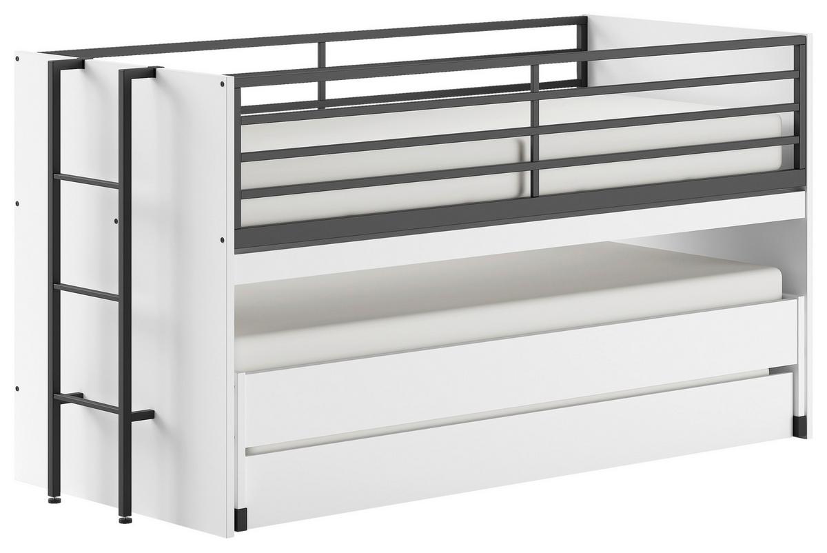 Hochbett Sam - Weiß, MODERN, Holzwerkstoff (90/200cm) - Vipack