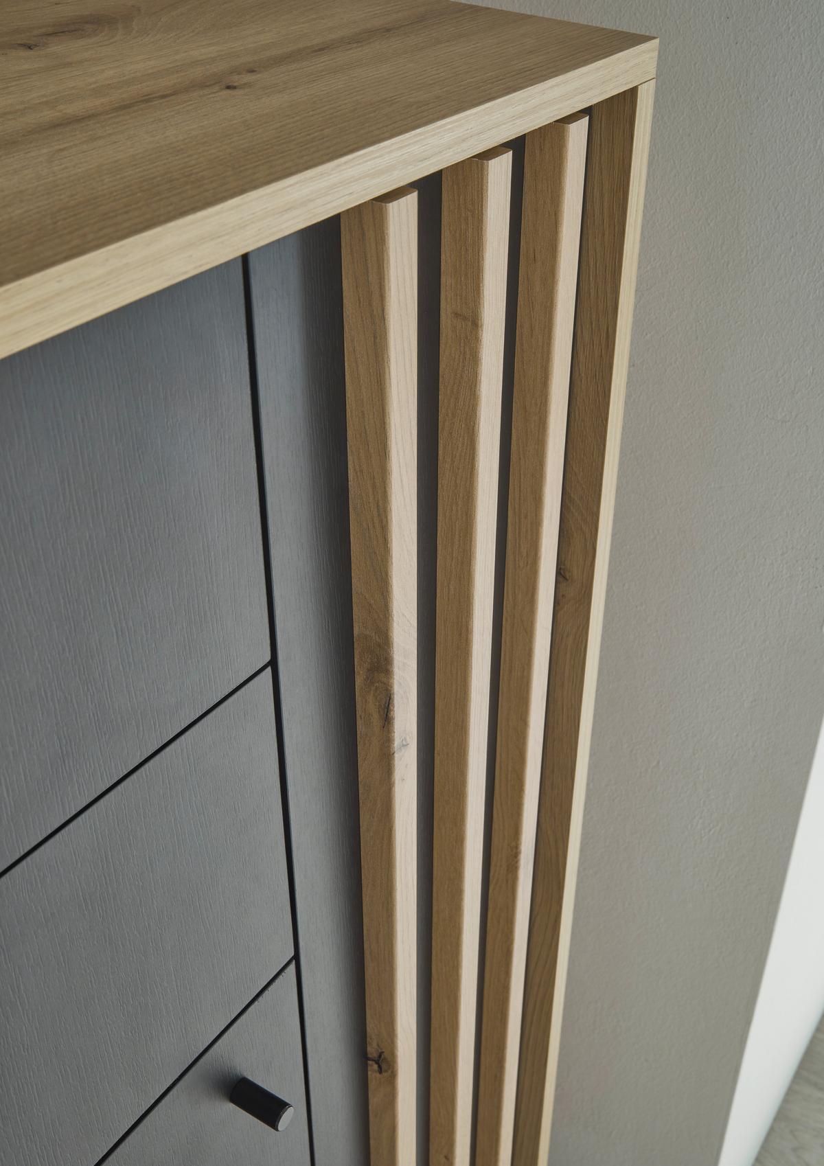 Midischrank Volano Bxh 60x106 Cm Eiche Dekor/schwarz - Schwarz/Eiche Artisan, MODERN, Holzwerkstoff (60/106/32cm) - MID.YOU