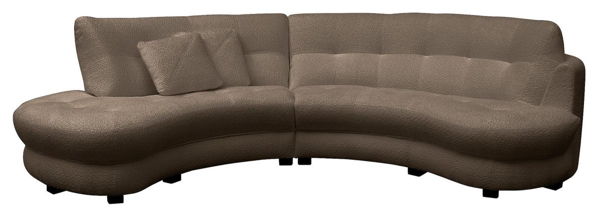 Ecksofa Bretania, Braun 113x300 cm - Schwarz/Weiß, Design, Textil (113/300cm) - Livetastic