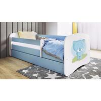 Kinder-/Juniorbett Babydreams Inkl. Matratze 80x160 - Blau/Birkefarben, MODERN, Holz/Holzwerkstoff (80/160cm) - MID.YOU
