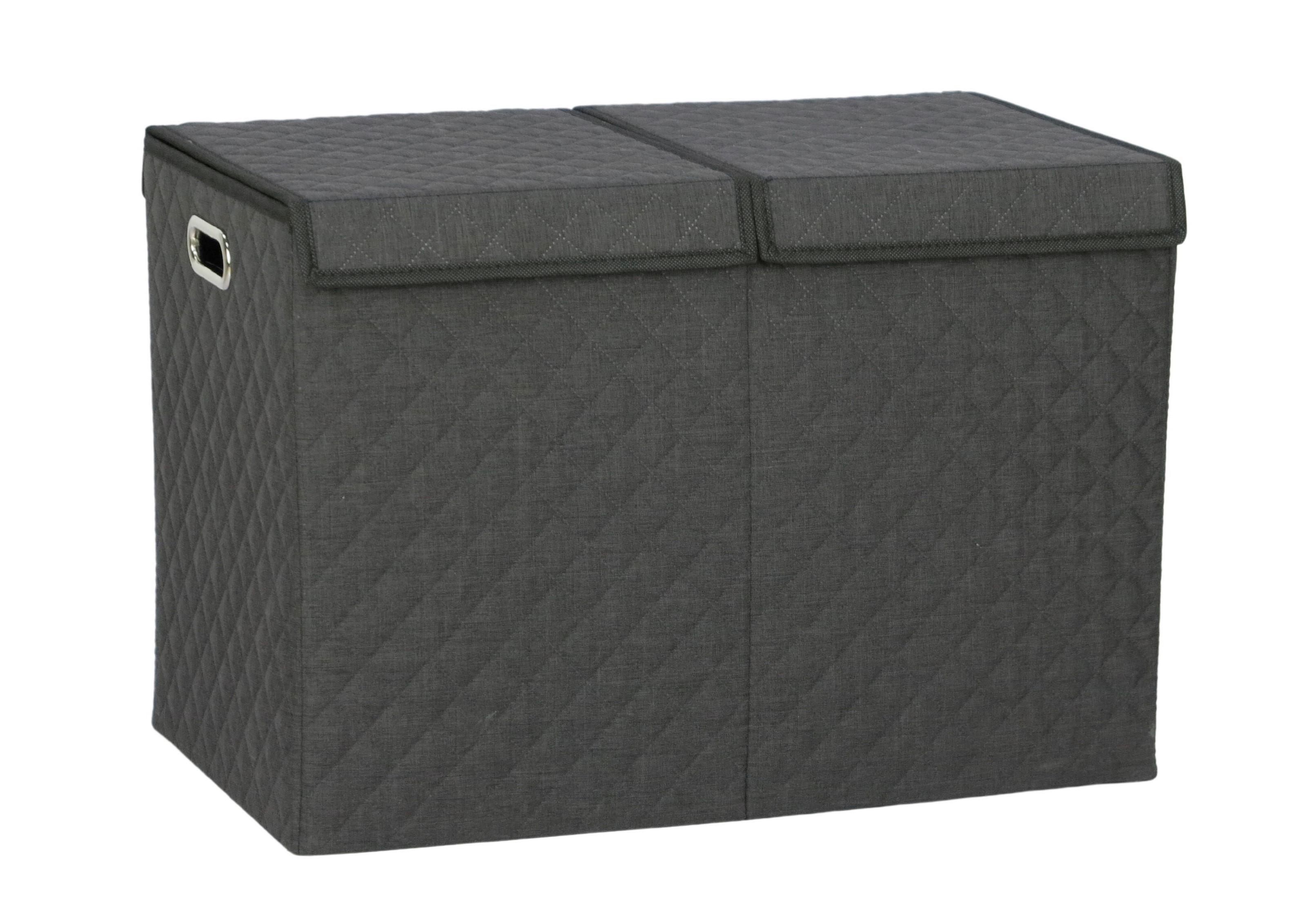 Koš na prádlo OXFORD 2 - černá, Moderní, kov/karton (58/33/41cm) - Mömax