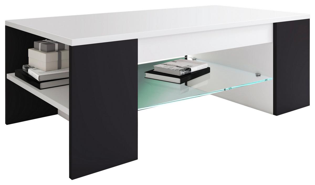 Couchtisch mit Stauraum Tunas Schwarz/Weiß - Schwarz/Weiß, MODERN, Holzwerkstoff (100/50/35cm) - MID.YOU