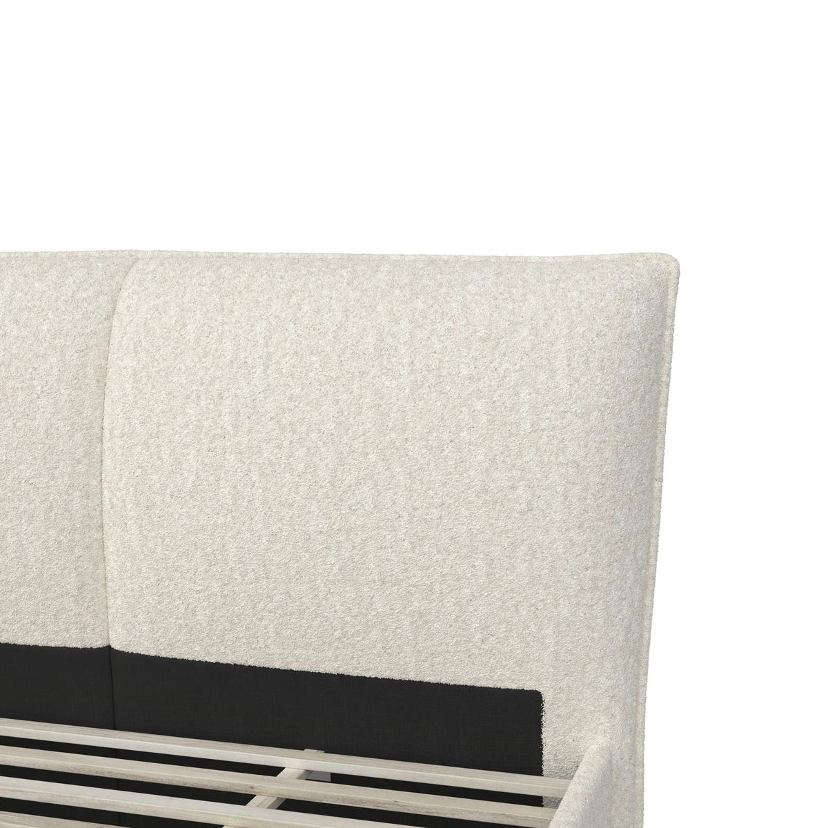 Čalúnená posteľ ELLI 180x200, krémová - svetlohnedá/čierna, Modern, drevo/kompozitné drevo (180/200cm) - Bessagi Home