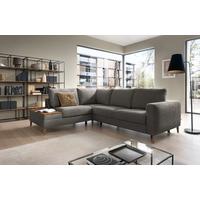Ecksofa Alika Dunkelgrau S: 204x260 cm - Dunkelgrau/Eschefarben, MODERN, Textil (204/260cm) - Trendmanufaktur
