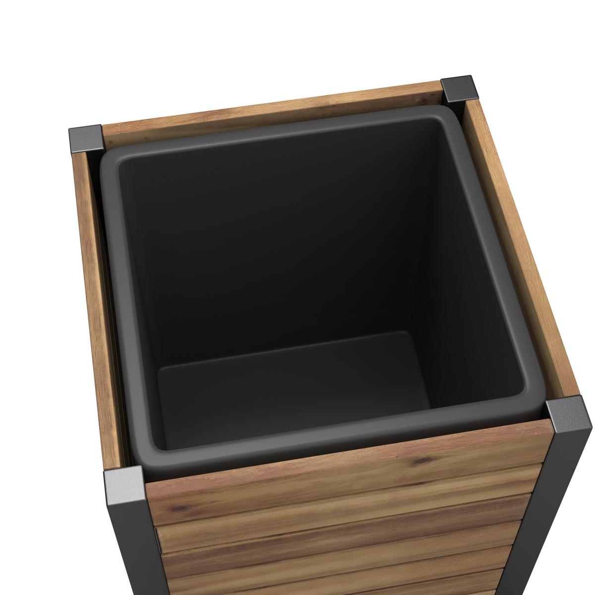 VYVÝŠENÝ ZÁHON CHRISTO 1 - černá/barvy akácie, Natur, dřevo/plast (32/34/32cm) - Mömax