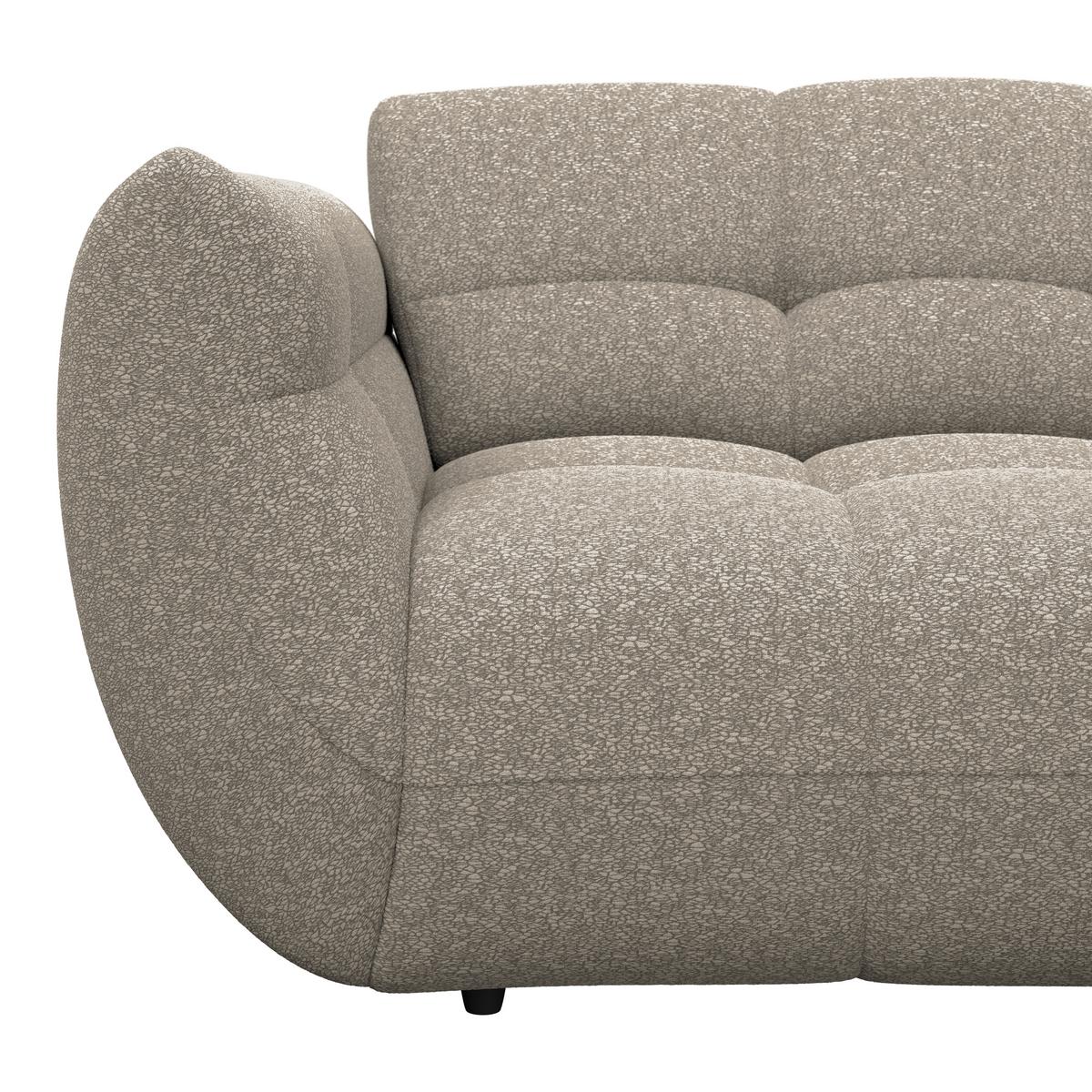 Ecksofa Panda Chenille beige, 280x178cm - Beige/Schwarz, Trend, Textil (280/178cm)