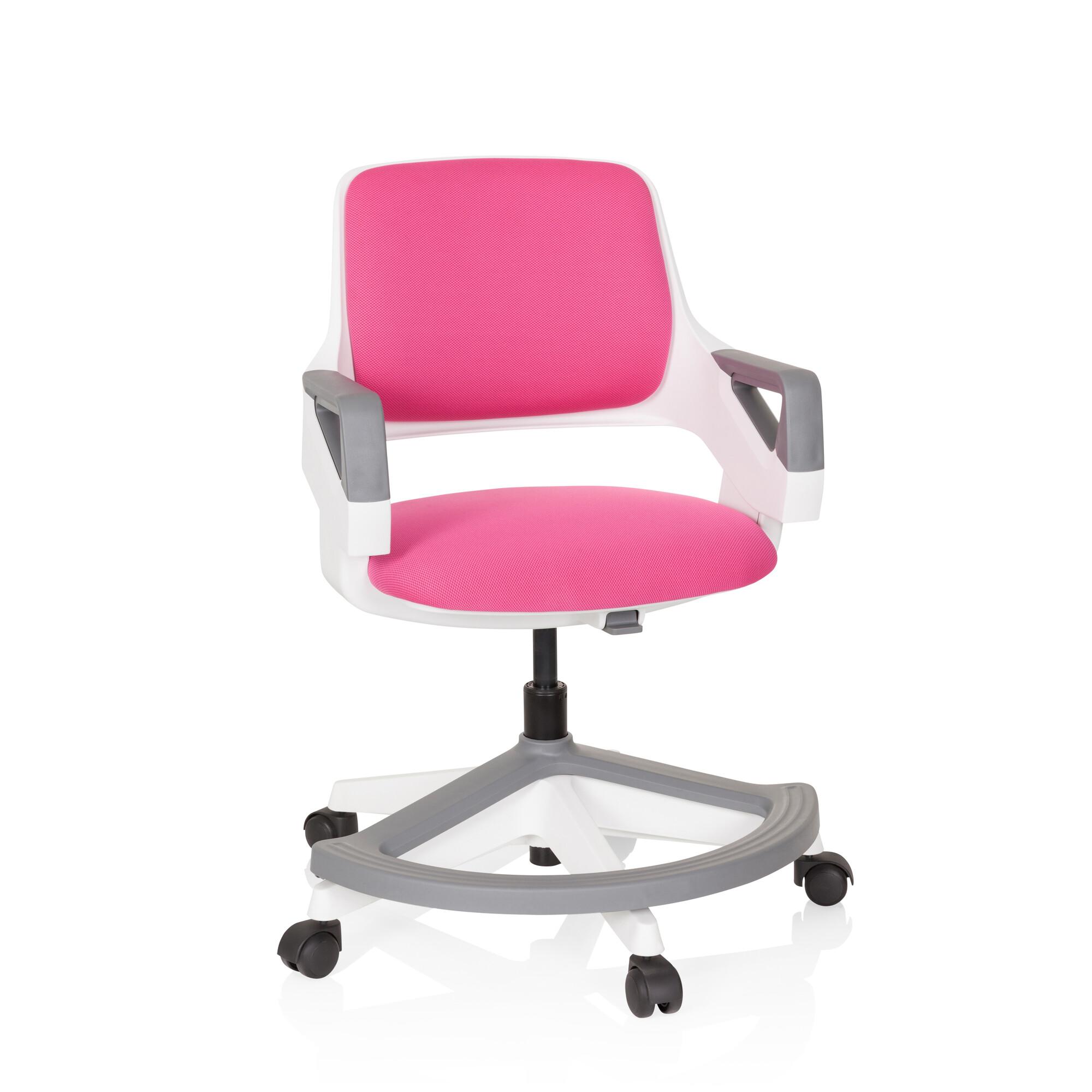 Jugenddrehstuhl Kid Flex Mit Armstützen Pink Bis 70 Kg - Pink/Weiß, Basics, Kunststoff (53/80-93/60cm) - MID.YOU