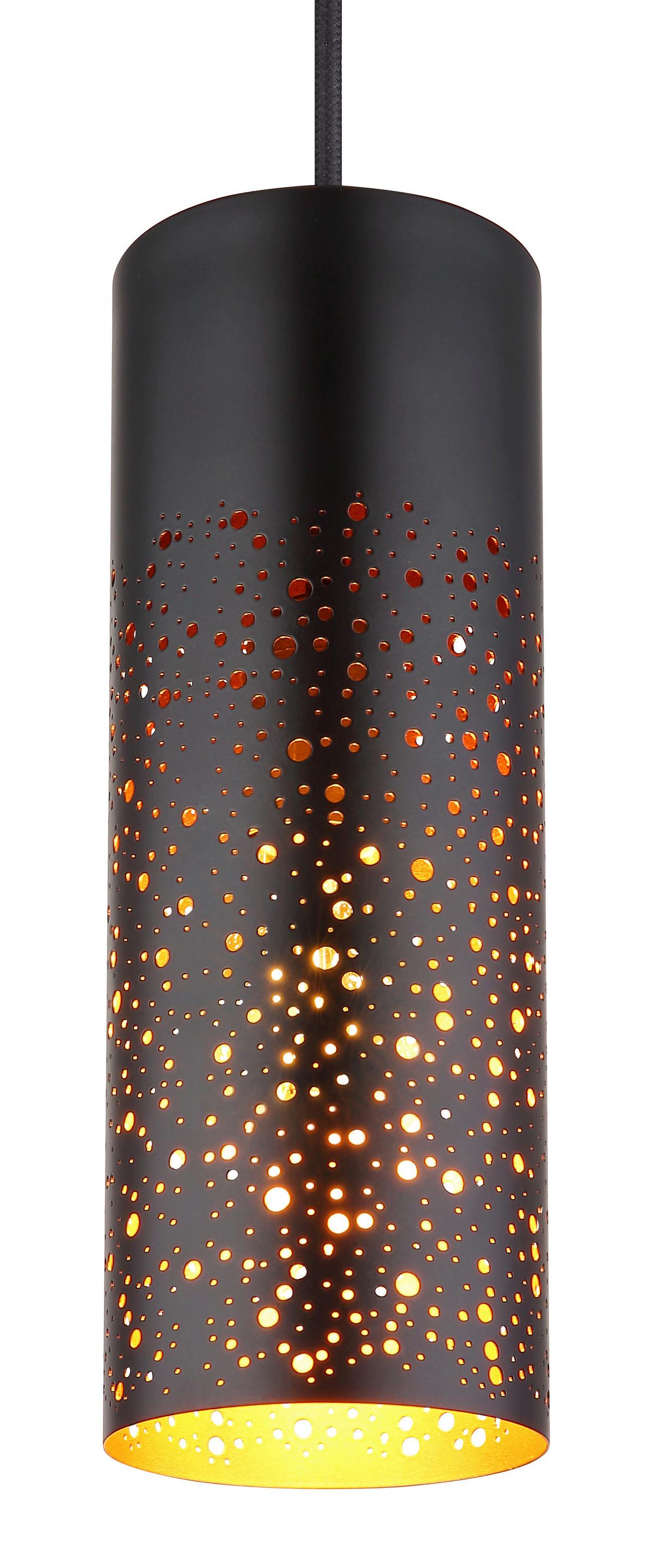 Hängeleuchte 21005h - Goldfarben/Schwarz, Design, Metall (10/150cm) - Globo