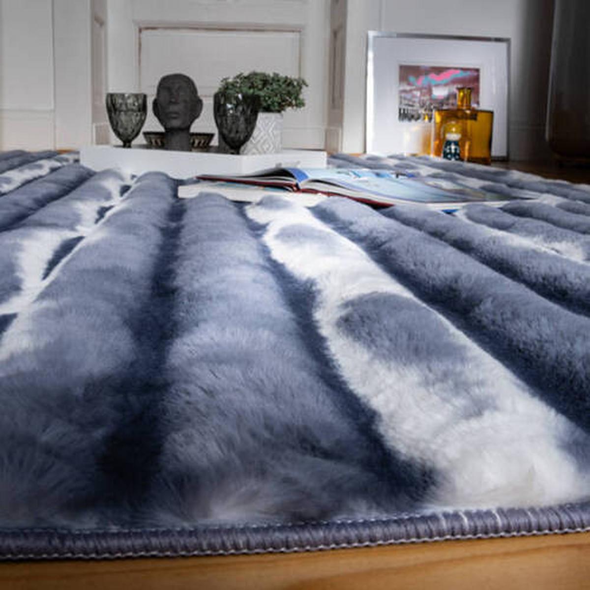Fellteppich My Waves 305 - Blau, Basics, Textil (160/230cm) - Obsession