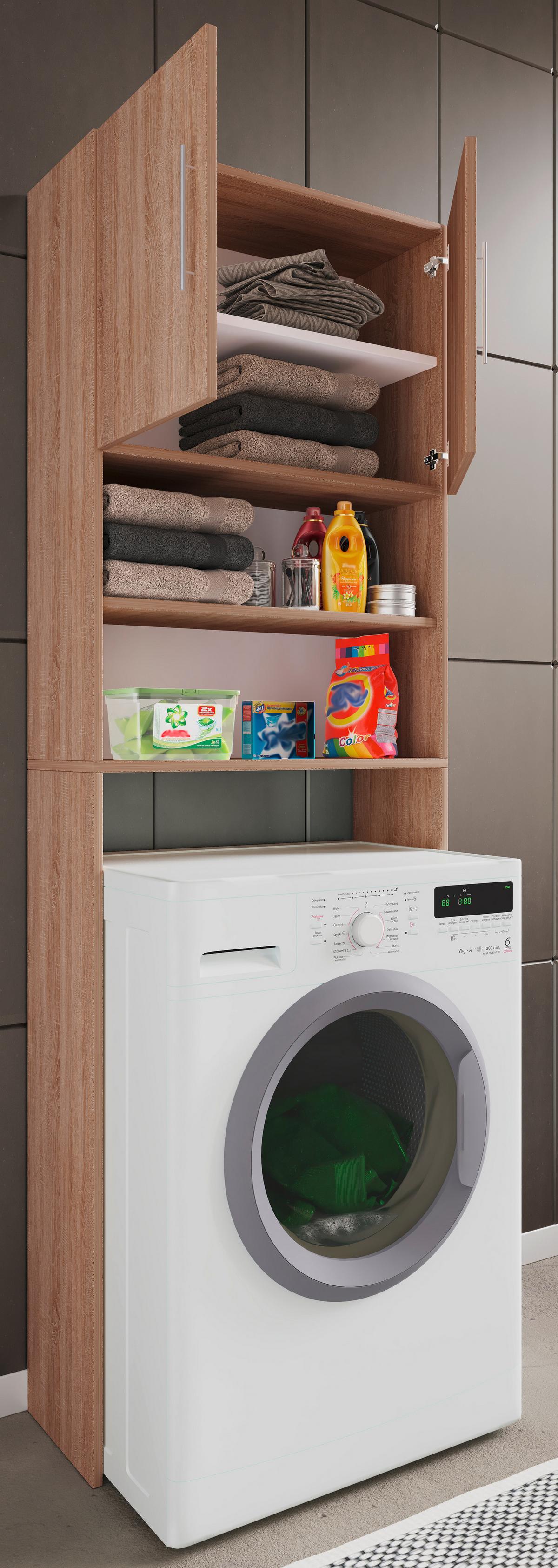 Waschmaschinenschrank Jutas Sonoma Eiche B: 64 cm - Sonoma Eiche, MODERN, Holzwerkstoff (64/190/25cm) - MID.YOU