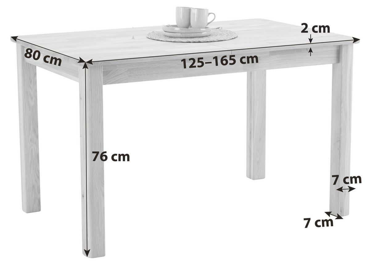 Ausziehtisch Gerd 125 Az Wildeiche, Auf 165 Cm Auszieb. - Eichefarben, MODERN, Holz (125-165/76/80cm)