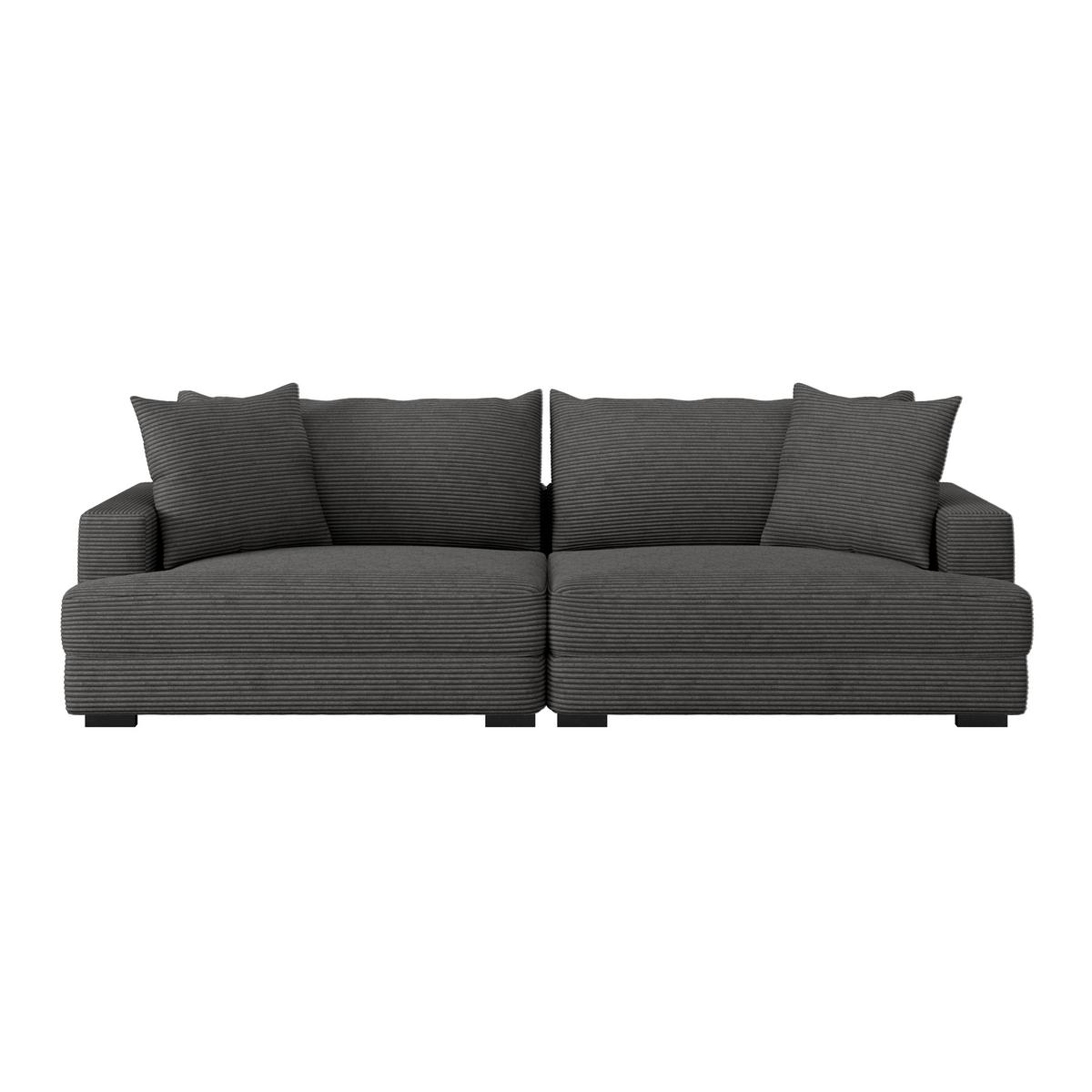 Megasofa Pelle-Megasofa - Wengefarben/Dunkelgrau, Trend, Textil (261/124cm) - Luca Bessoni