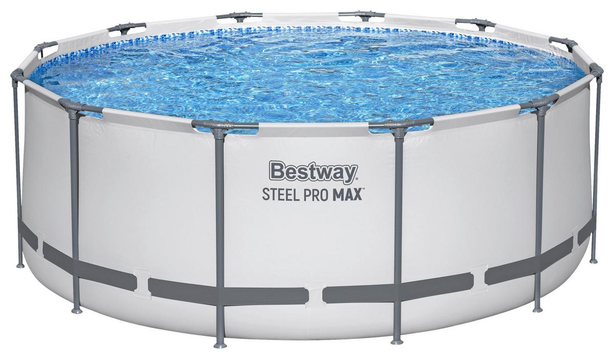 Pool Martina - Blau/Hellgrau, KONVENTIONELL, Kunststoff/Metall (366/122cm) - Bestway