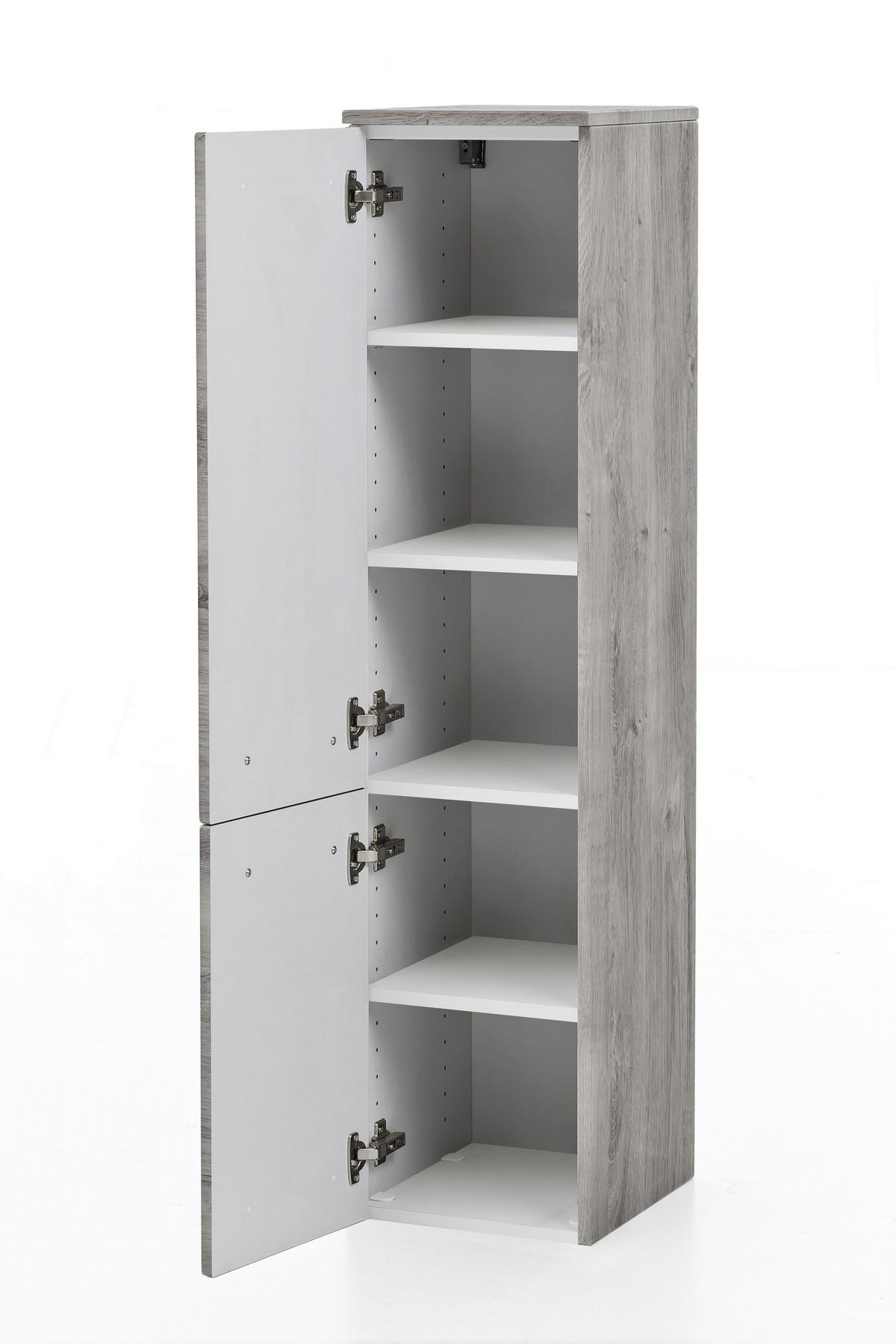 Badmöbel-Set 3-Tlg. Stockholm B: 110 cm Grau - Eichefarben/Grau, KONVENTIONELL, Glas/Holzwerkstoff (110cm) - Held