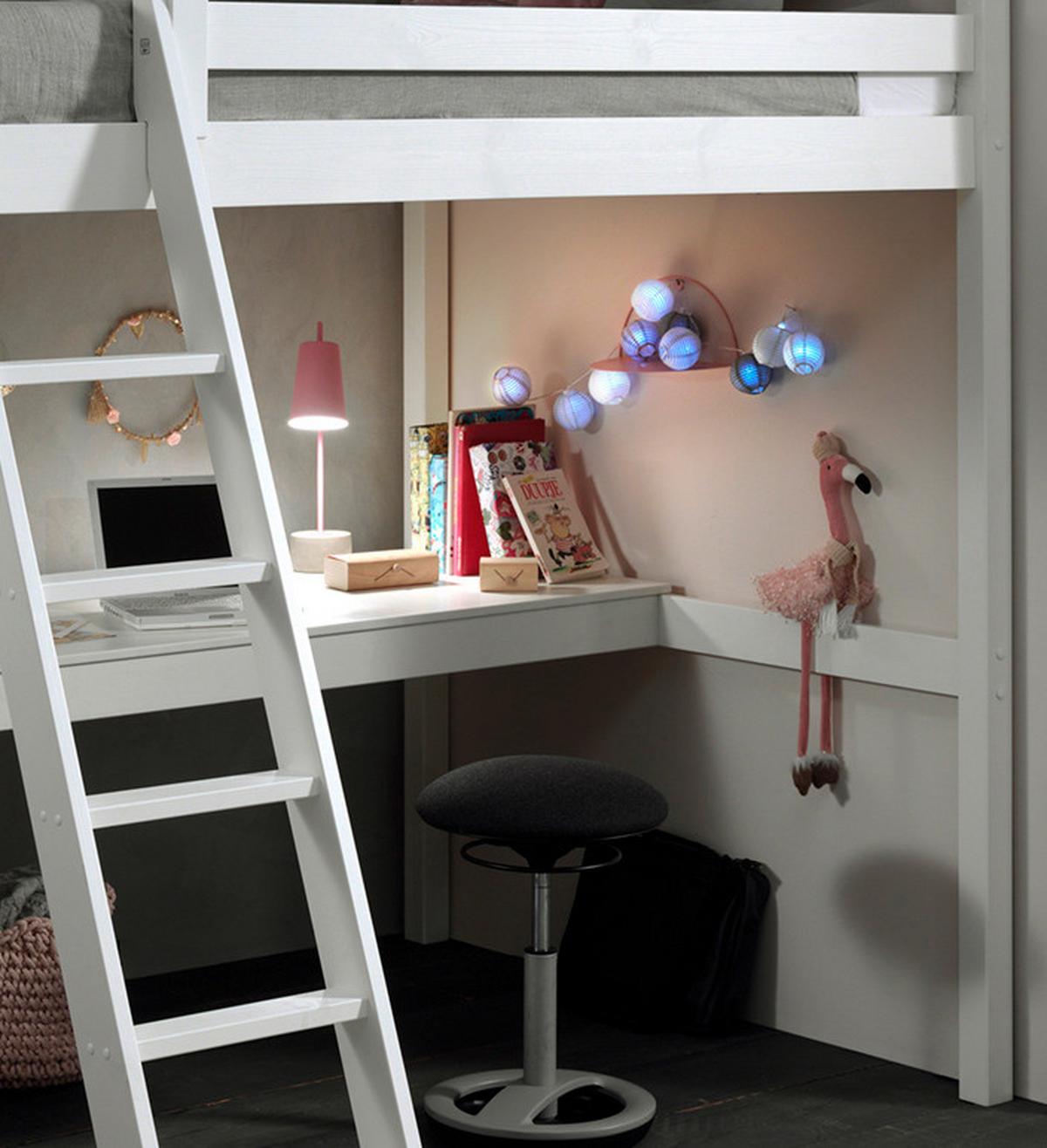 Hochbett Pino B: 214,7 Cm Weiß - Weiß/Kieferfarben, Basics, Holz (140/200cm) - Vipack