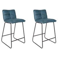 BARHOCKER-SET JEREMY - Türkis/Schwarz, KONVENTIONELL, Textil/Metall (44/87/50cm) - MID.YOU
