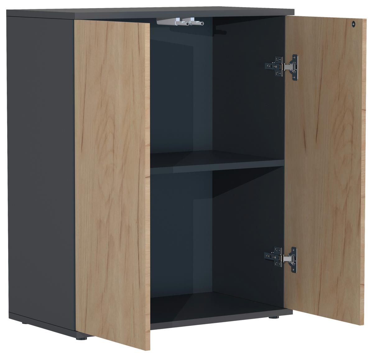 Kommode Dalosa Anthrazit/Eiche Dekor - Honigeiche/Anthrazit, MODERN, Holzwerkstoff (60/73/32cm) - MID.YOU