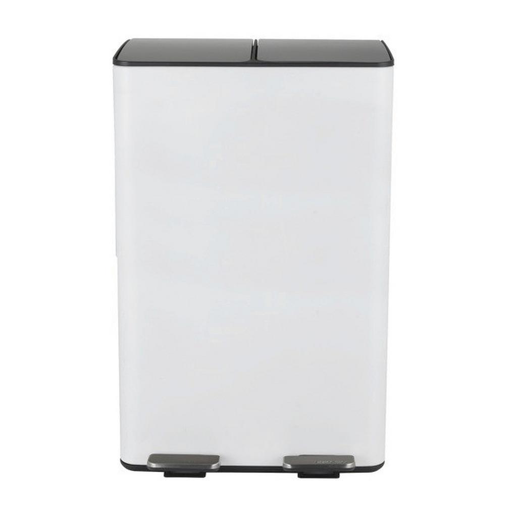 Treteimer Aliya Weiß Metall 60l Weiß Lbh: 45x30x71 Cm