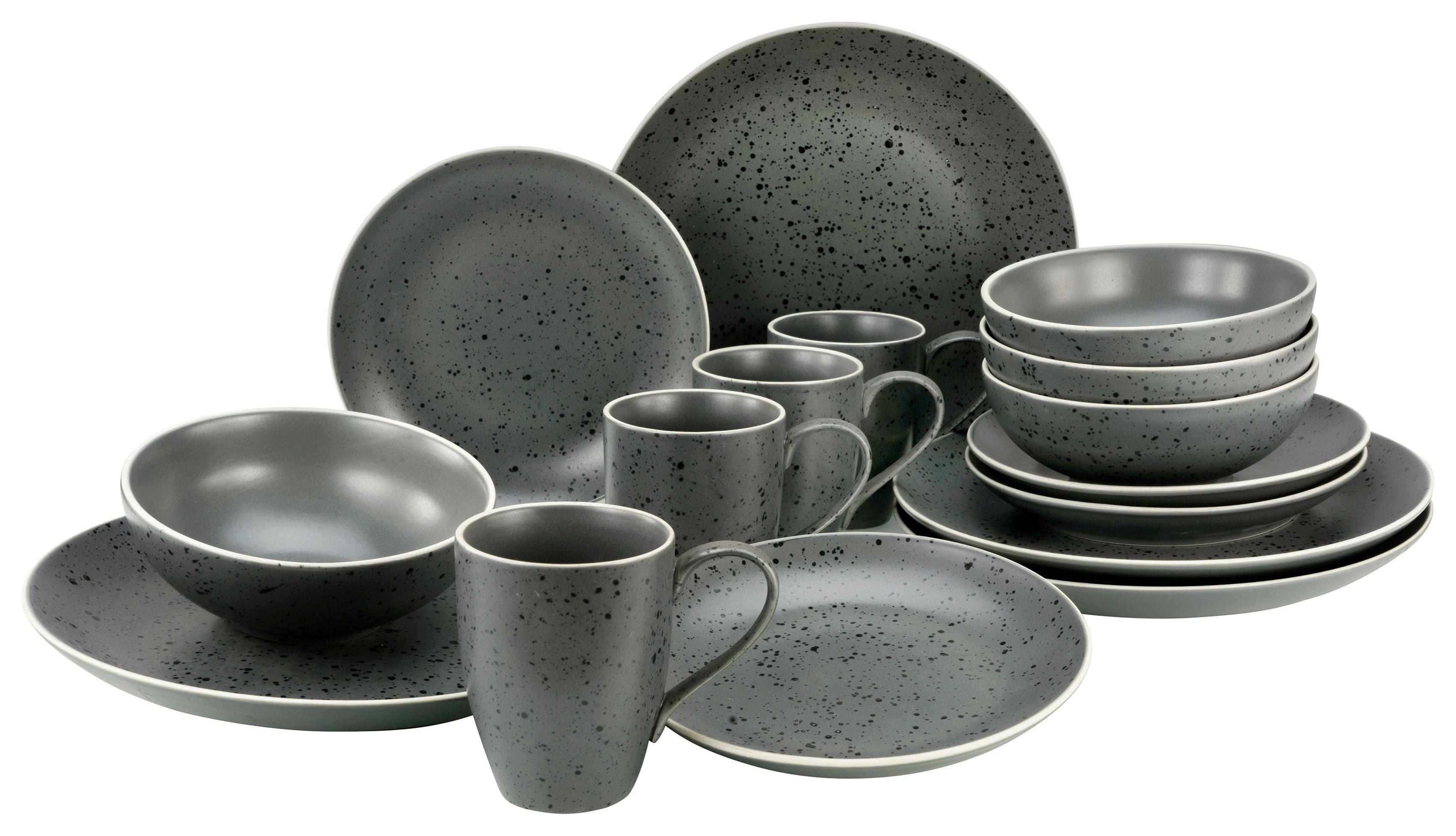 Kombinovaný servis 16- dielny - antracitová, Konventionell, keramika (34/33/32cm) - Creatable