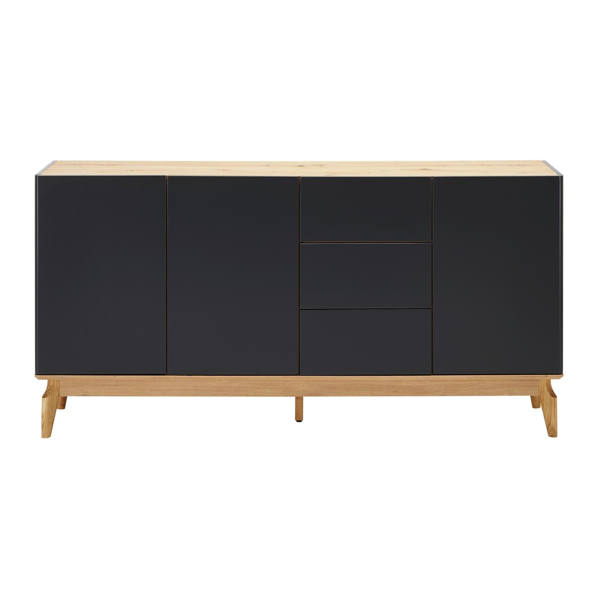 Komoda FOSCO - šedá/barvy dubu, Moderní, dřevo (160/80/40cm) - Bessagi Home