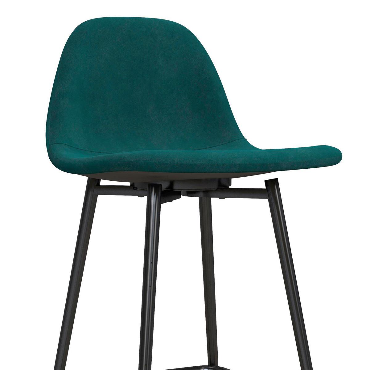 Barhocker Calvin Grün B: 45cm - Schwarz/Grün, Design, Textil/Metall (45/84/40cm) - MID.YOU