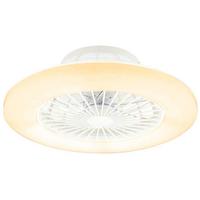 Deckenventilator Opal/silber/ Weiß Led-Leuchte Fernbedienung - Silberfarben/Opal, Basics, Kunststoff/Metall (50/17,5cm) - Globo