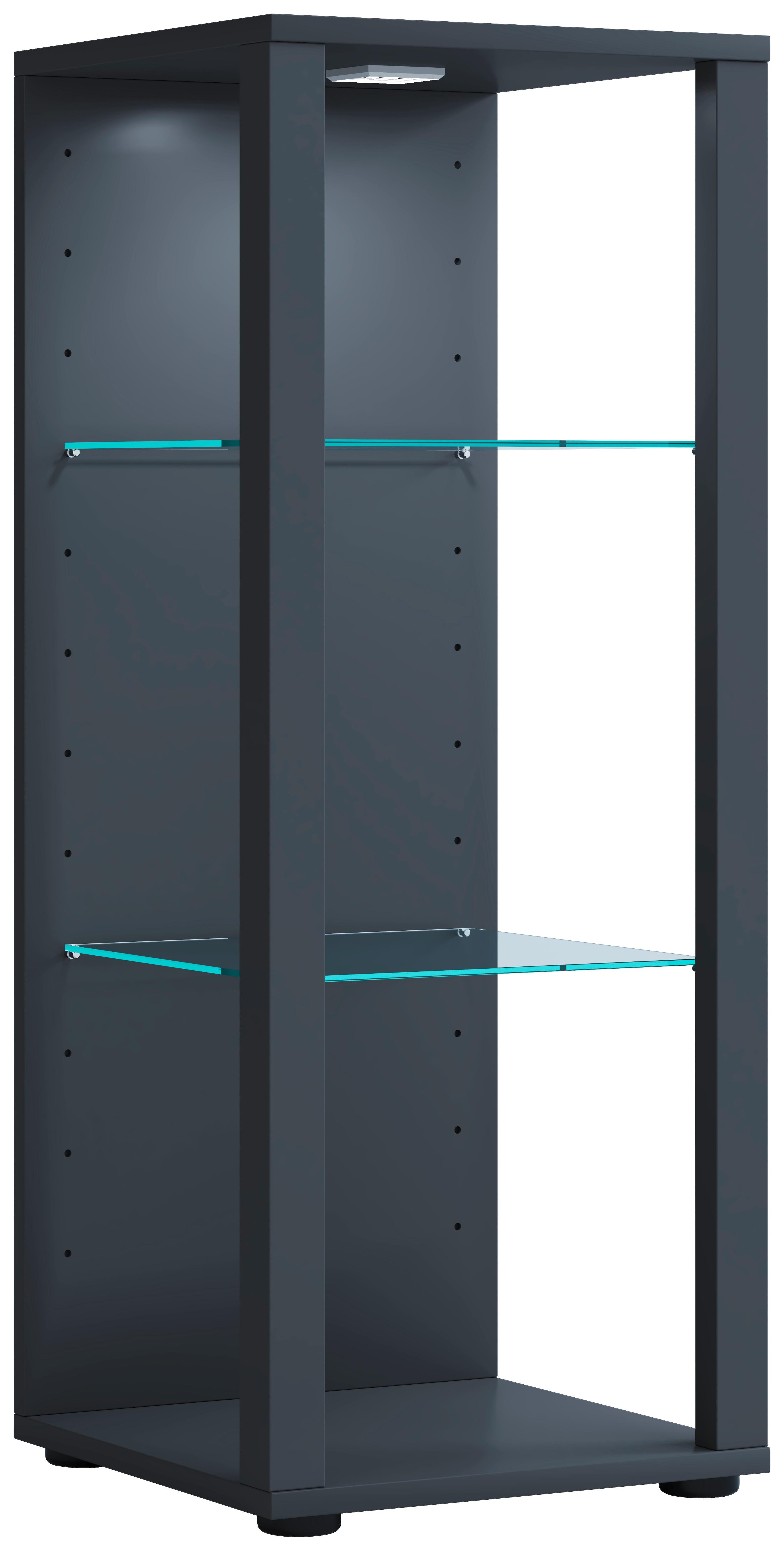Vitrine Glasol M B: 35 Cm Stehend Anthrazit - Anthrazit, MODERN, Glas/Holzwerkstoff (35/90/35cm) - MID.YOU