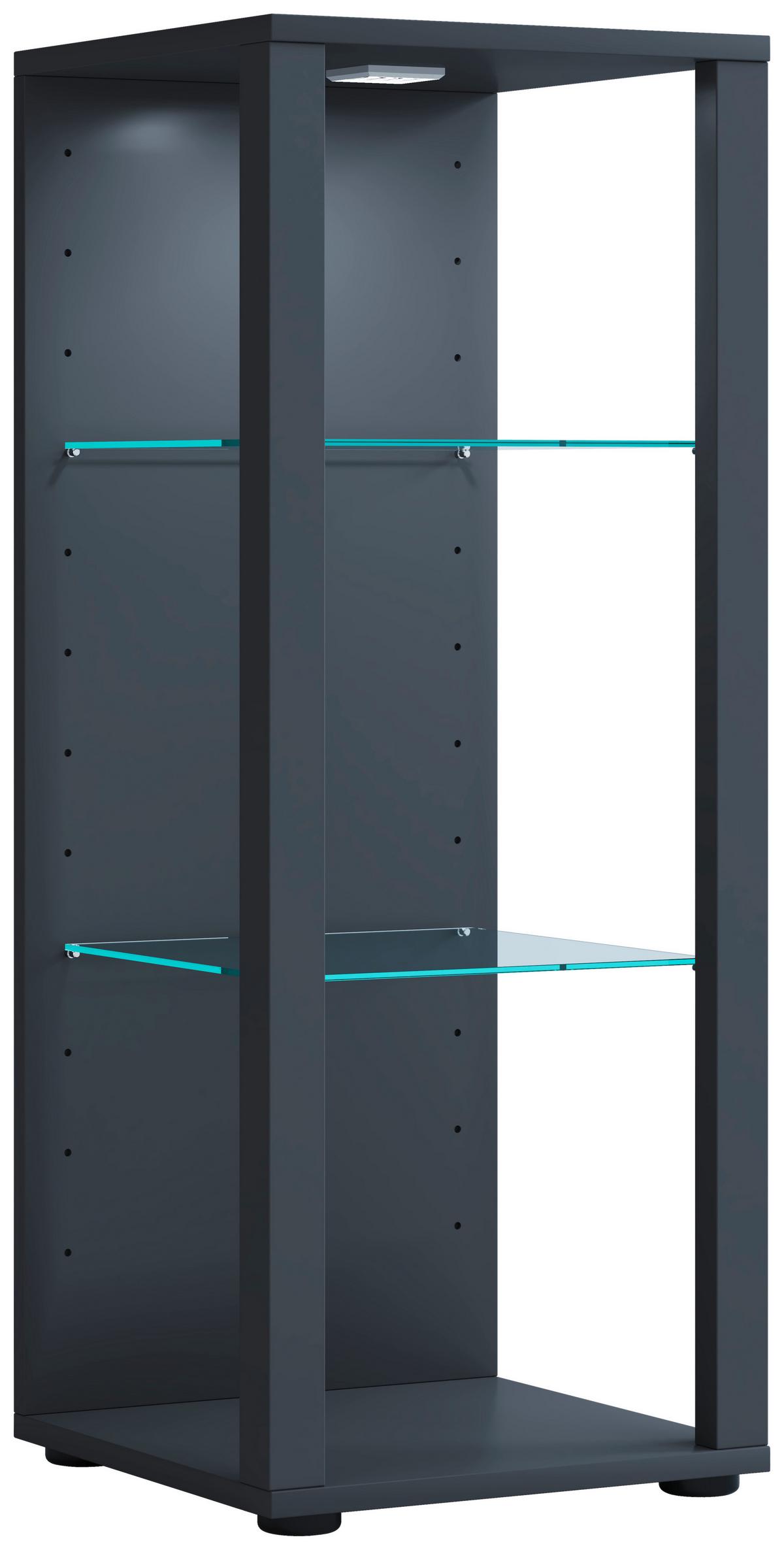 Vitrine Glasol M B: 35 cm Stehend Anthrazit - Anthrazit, MODERN, Glas/Holzwerkstoff (35/90/35cm) - MID.YOU
