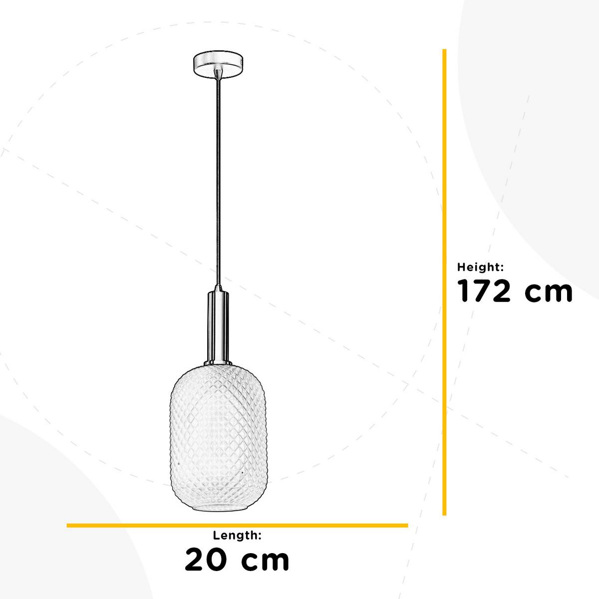 Hängeleuchte Pigna Weiß L: 20 cm - Weiß, Basics, Metall (20/20/172cm)