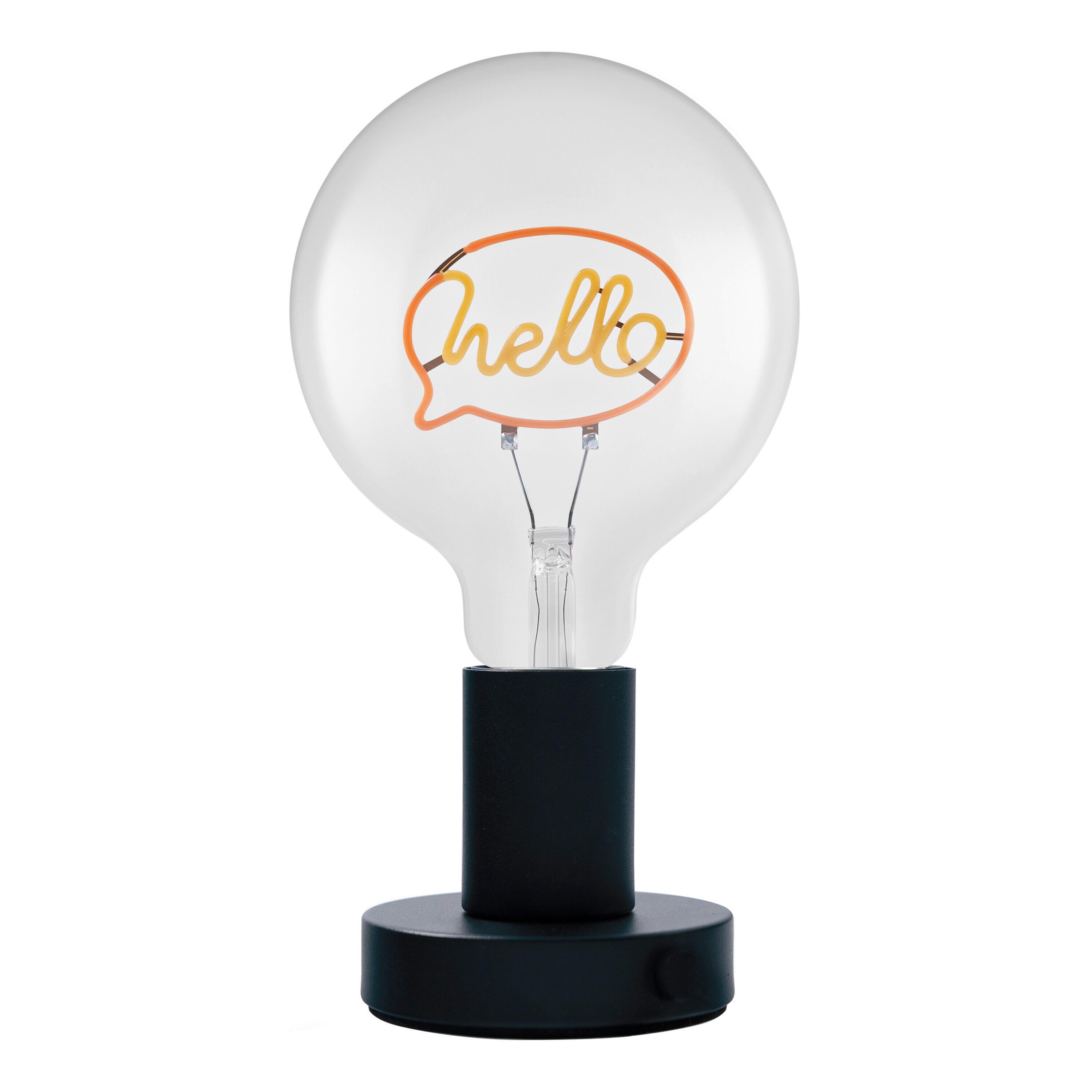 Tischleuchte, E27, 1,8w 1906 Letter Tbl Hello 1.2w E27 - Schwarz, Basics, Metall (12,5/23,1cm) - Ledvance