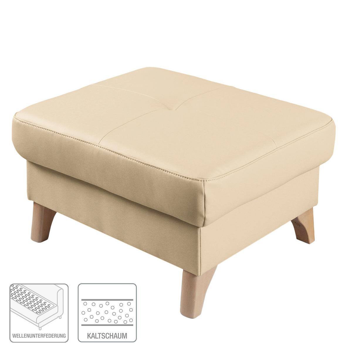 Hocker Fargo Beige B: 70 Cm - Beige/Buchefarben, Design, Leder/Textil (70/44/60cm) - Livetastic