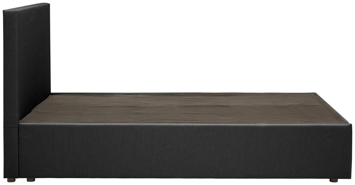 Boxbett Mit Topper 140x200 Carolina - Schwarz/Grau, KONVENTIONELL, Holz/Holzwerkstoff (140/200cm) - P & B