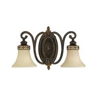 Wandleuchte Drawing 2-flammig Stahl Walnussfarben - Walnussfarben, Natur, Glas/Metall (46.5cm) - Elstead Lighting