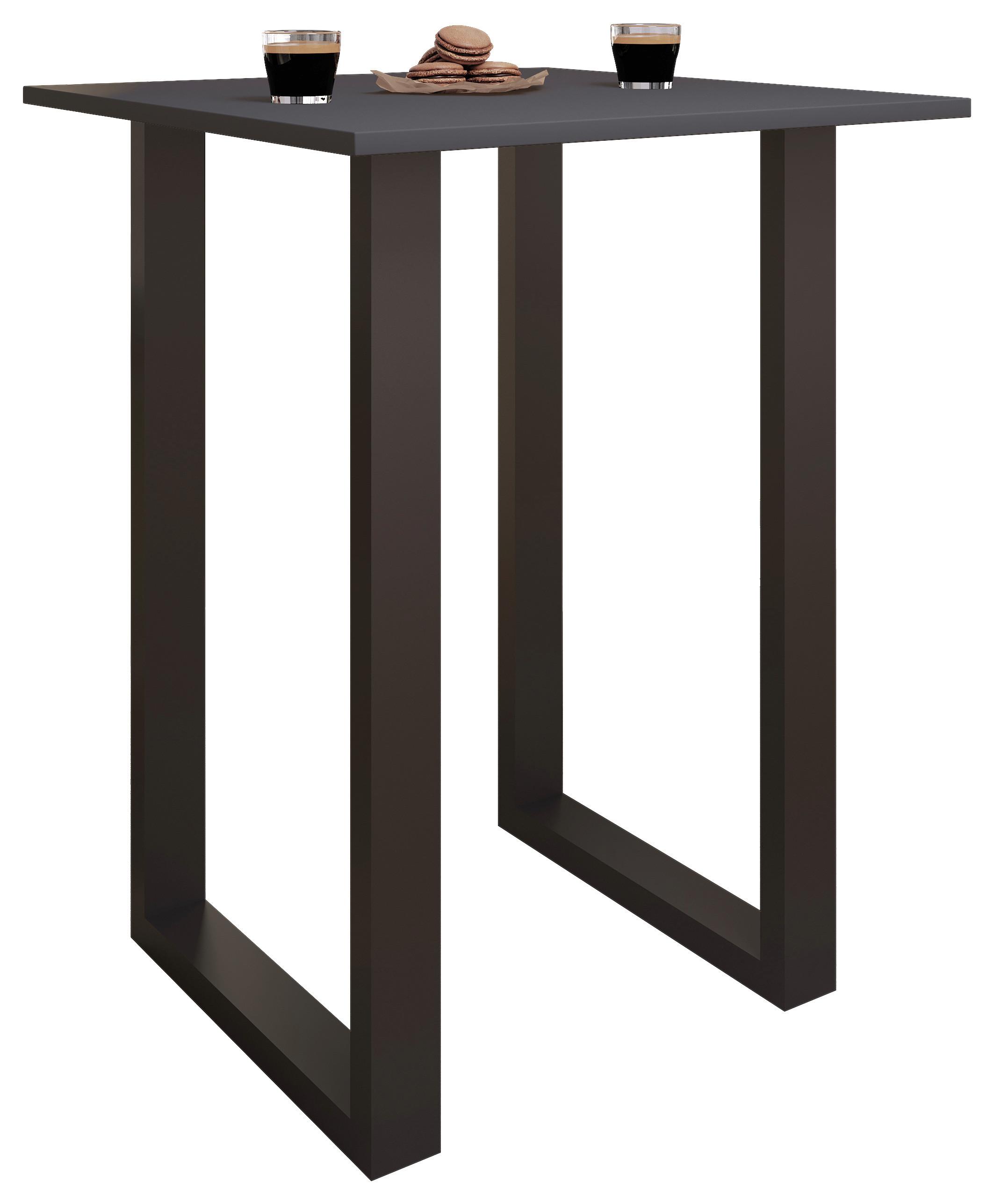 Bartisch Xona B 80x50 - Anthrazit/Schwarz, KONVENTIONELL, Holzwerkstoff/Metall (80/102/50cm)