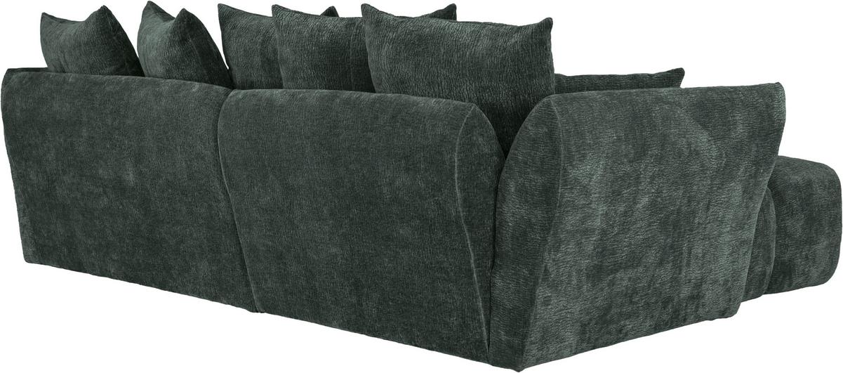 Univerzálna sedačka CAMMELLIO, tm.zelená ženilka, 7 vankúšov - čierna/tmavozelená, Modern, textil (296/75-95/189cm) - Mömax