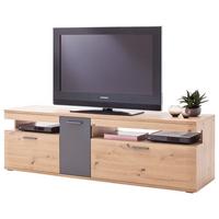 TV-Element Cortona B: 180 cm Anthrazit/Eiche Dekor - Eichefarben/Anthrazit, Design, Holzwerkstoff (180/55/50cm) - Livetastic